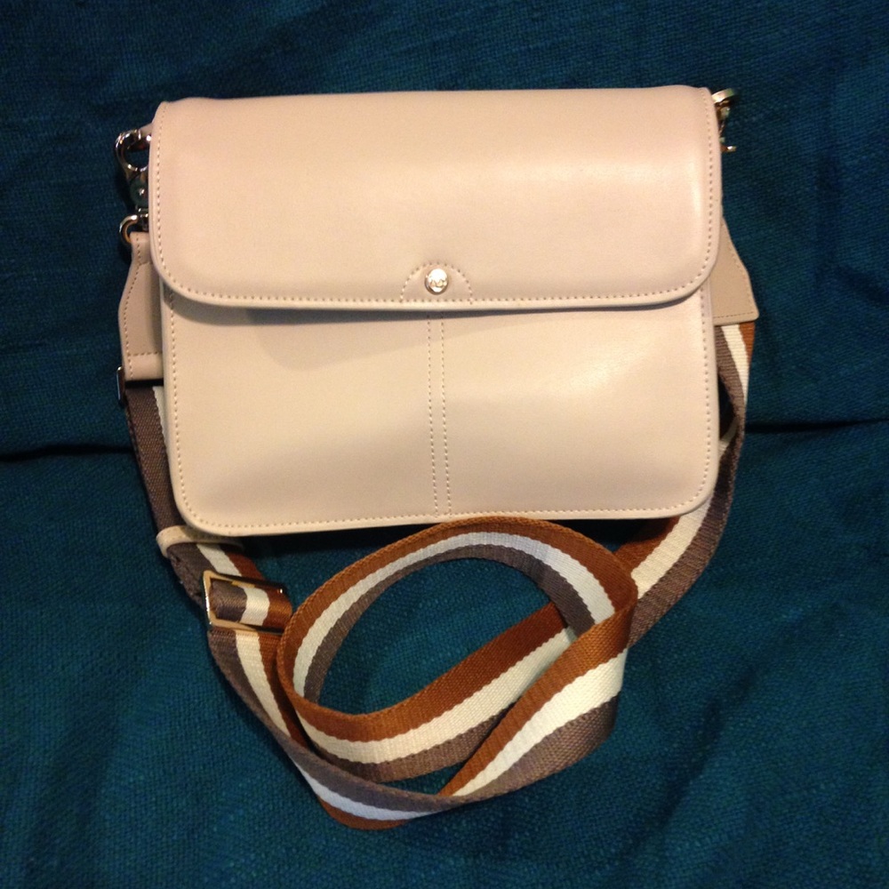 Cream leather Spartina handbag